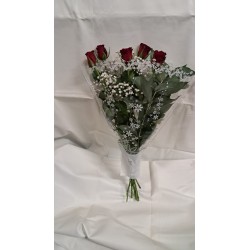 Bouquet de 5 roses rouges