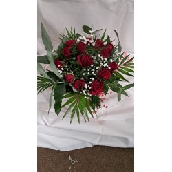 Bouquet rond de roses rouges
